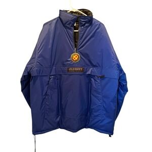 Old Navy Snow Jacket Mens Size Large Reversible Blue to Black 1/4 Zip Ski